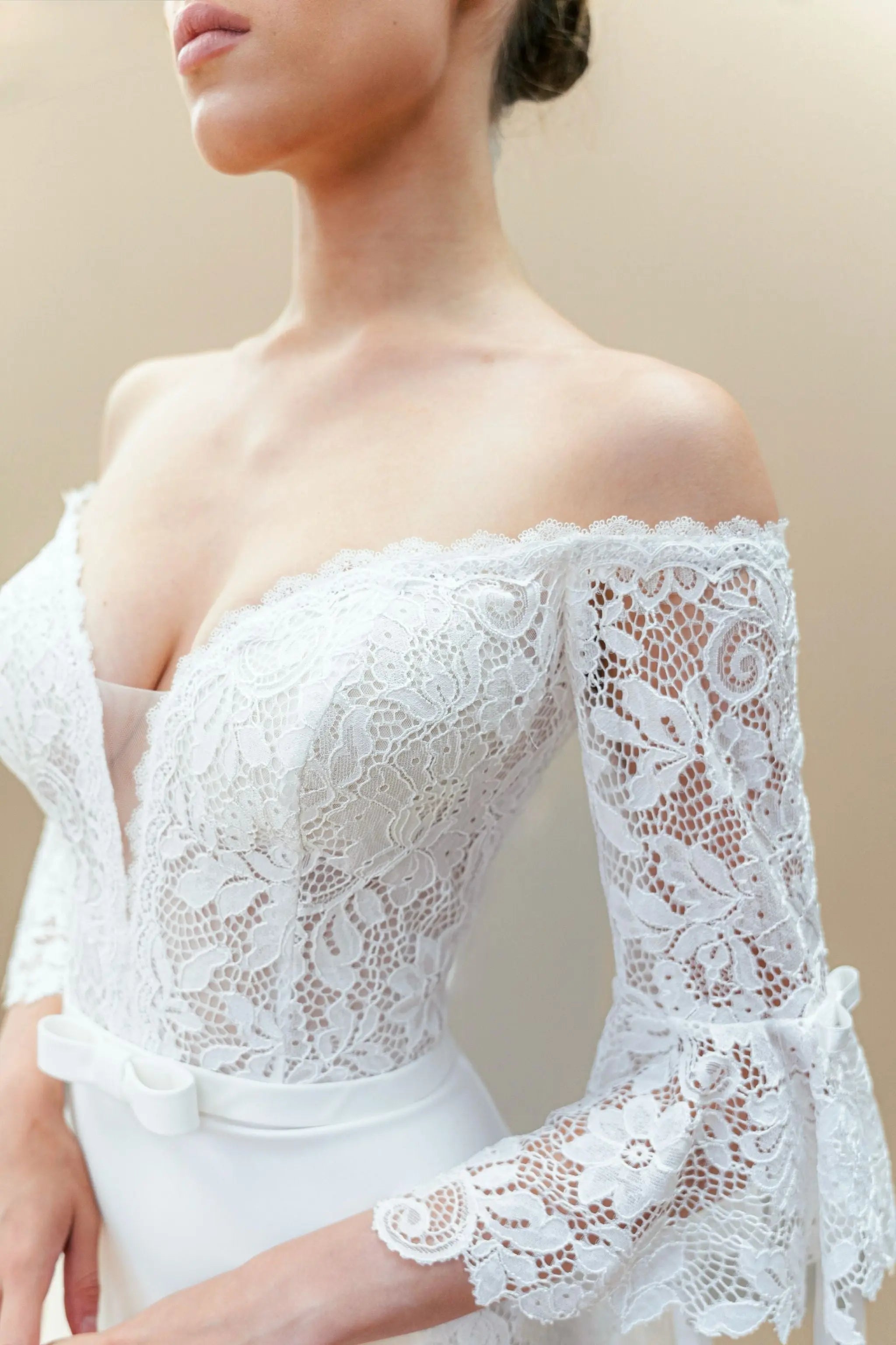 long flared lace sleeves
