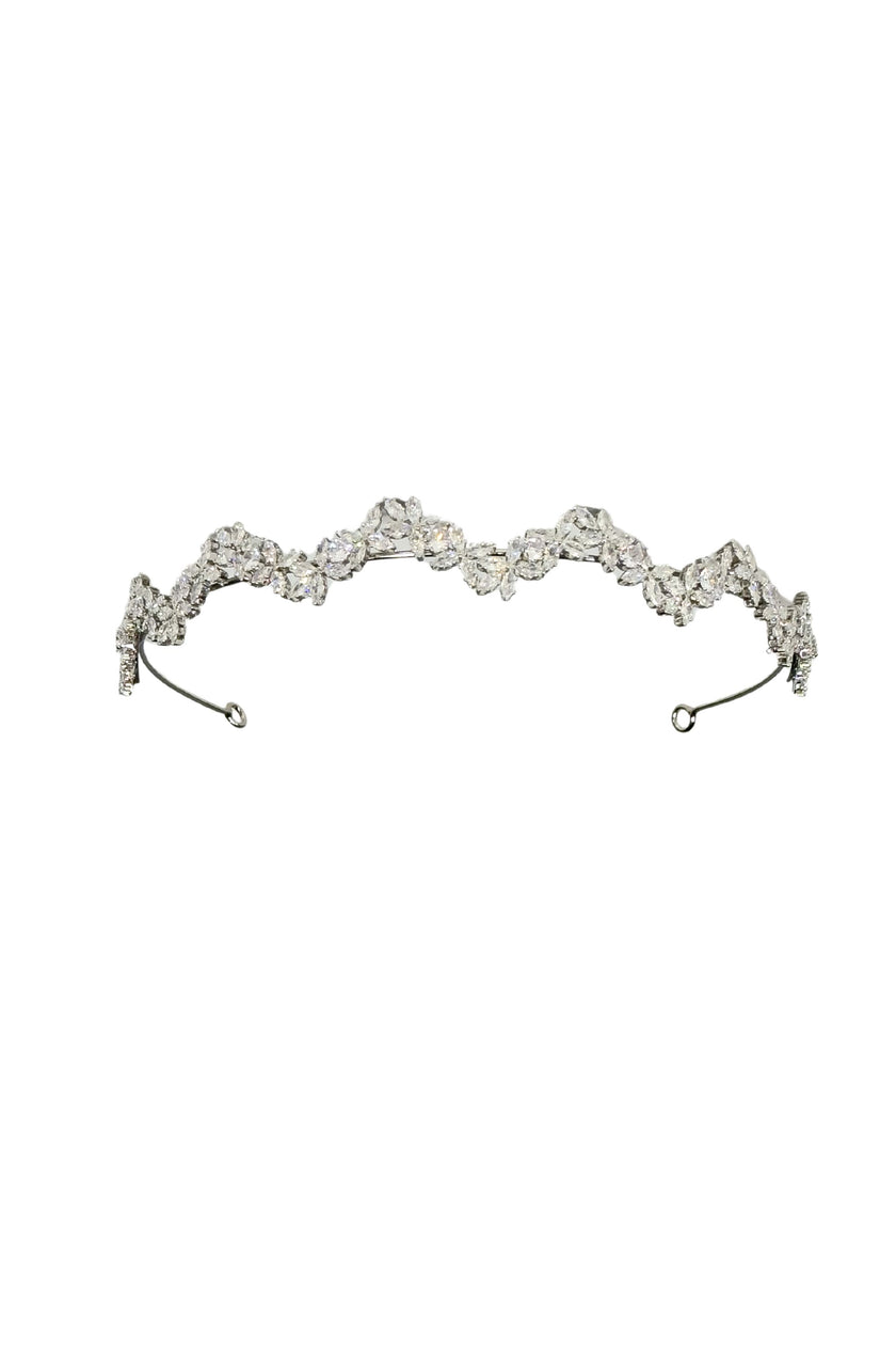 Delicate Silver Crystal Tiara – Elegant Bridal Headpiece