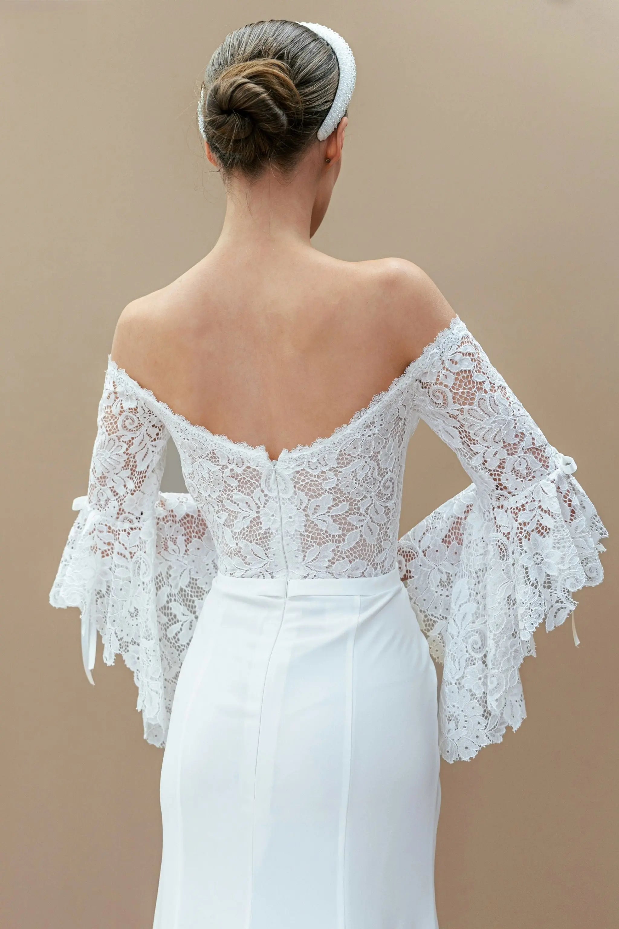 long flared lace sleeves