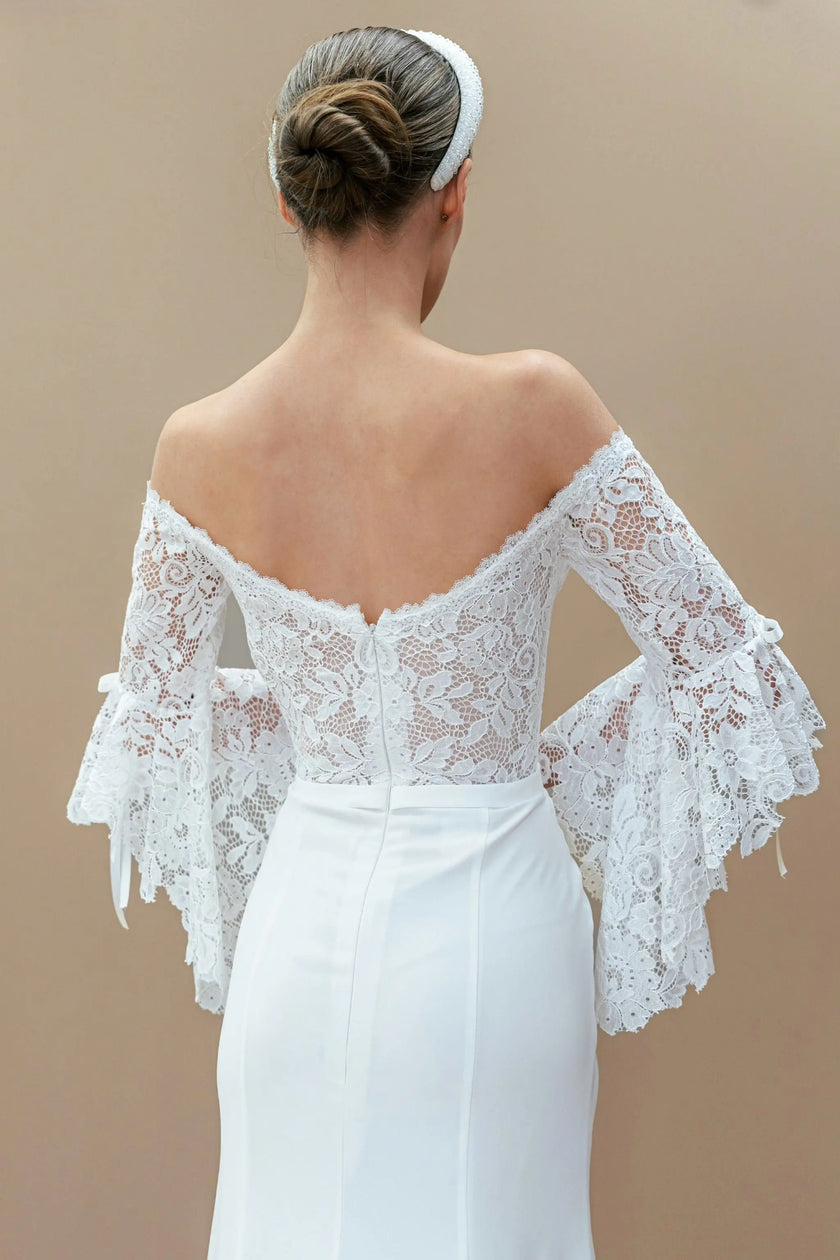 long flared lace sleeves