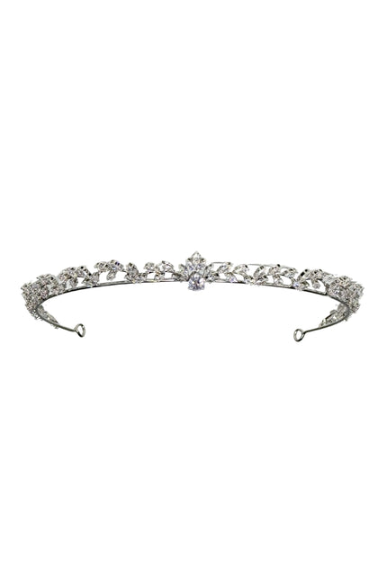 Silver Crystal Vine Tiara – Elegant Bridal Headband