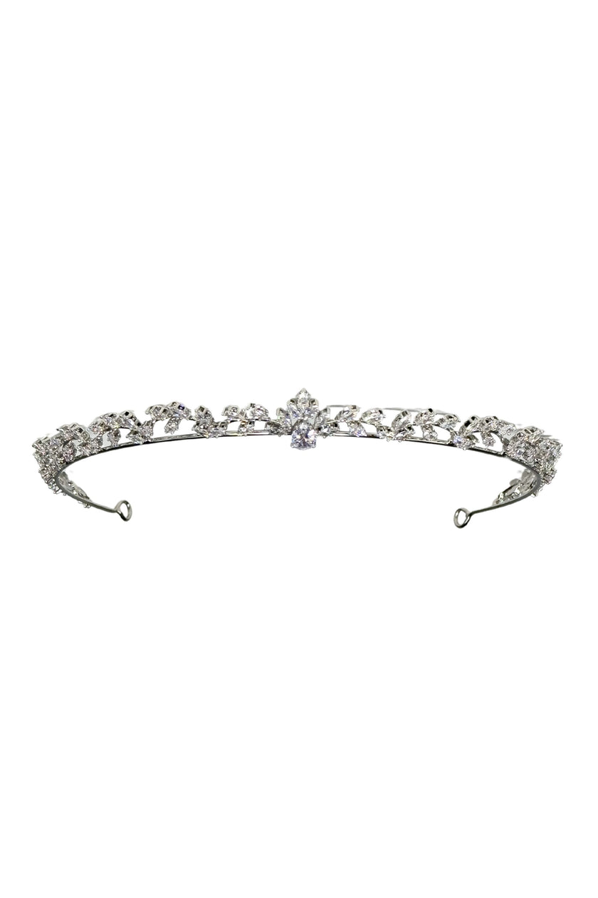 Silver Crystal Vine Tiara – Elegant Bridal Headband
