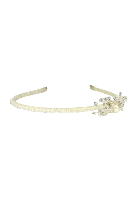 Crystal & Pearl Accent Bridal Headband – Delicate Wedding Hairpiece