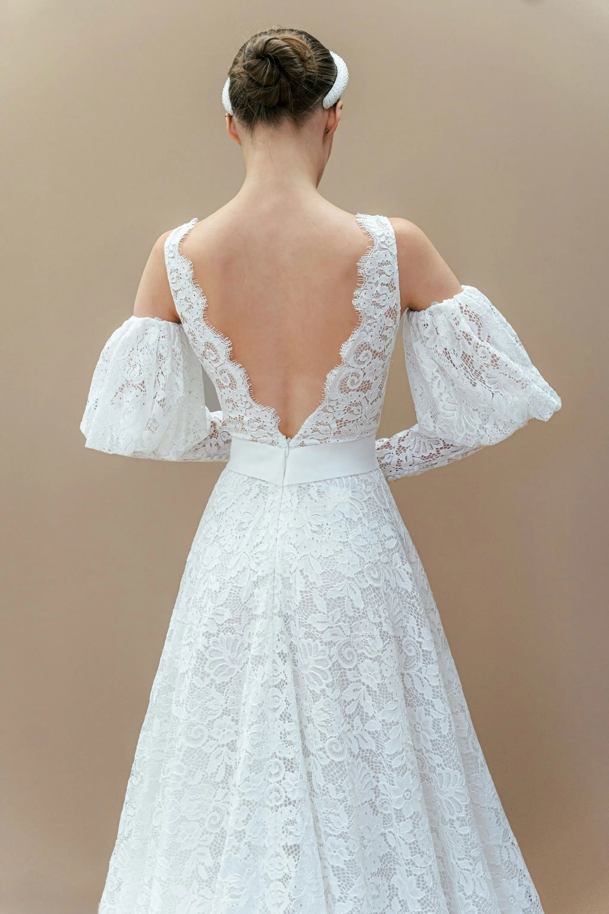 white lace wedding dress