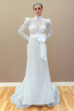white long-sleeve gown