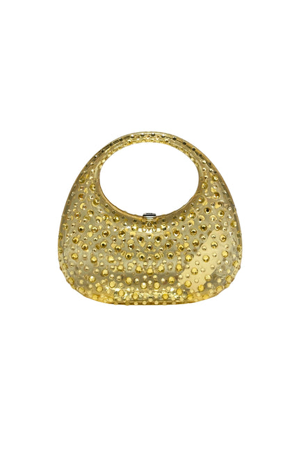 Transparent Gold Bridal Crystal Handbag