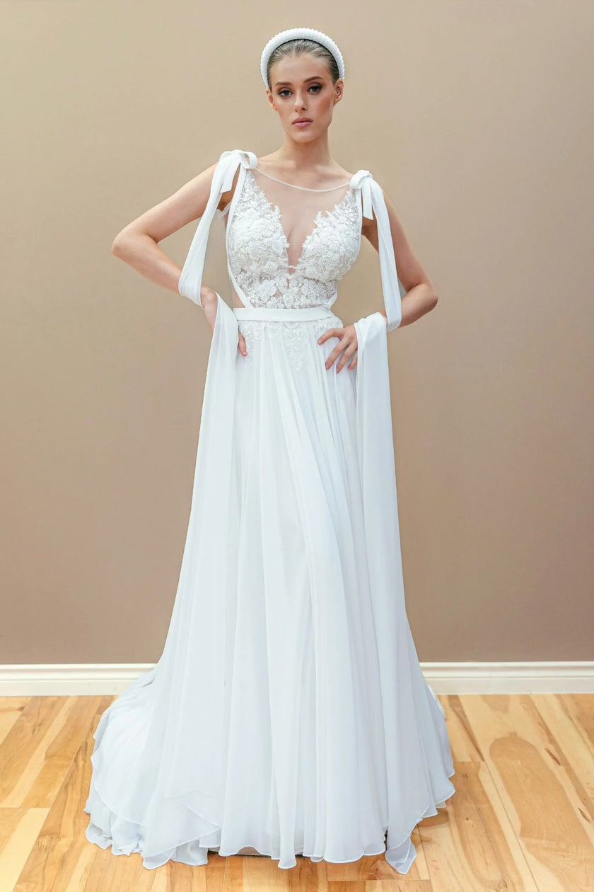  a lace-embroidered bodice