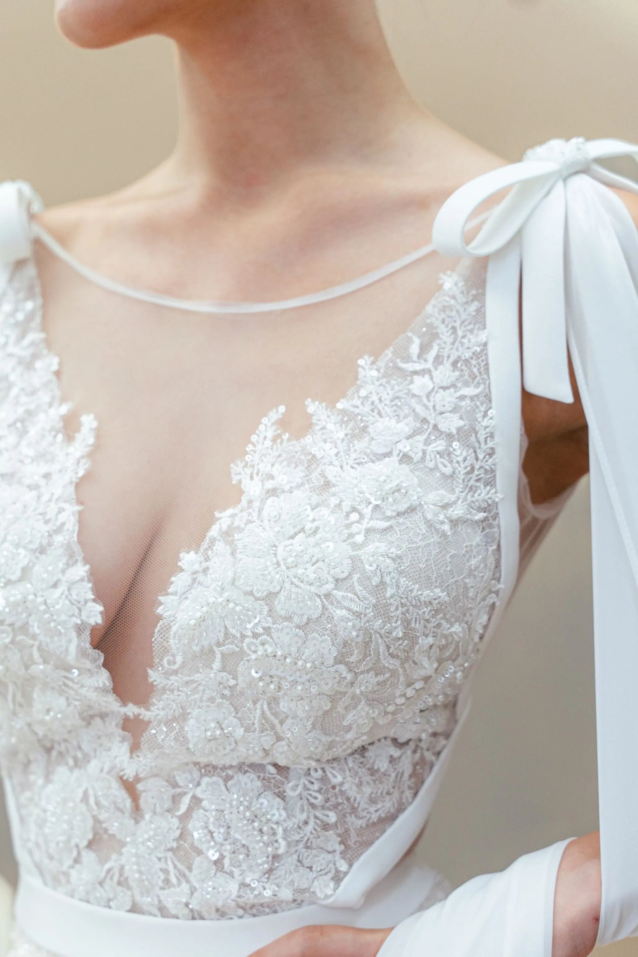 deep V neckline