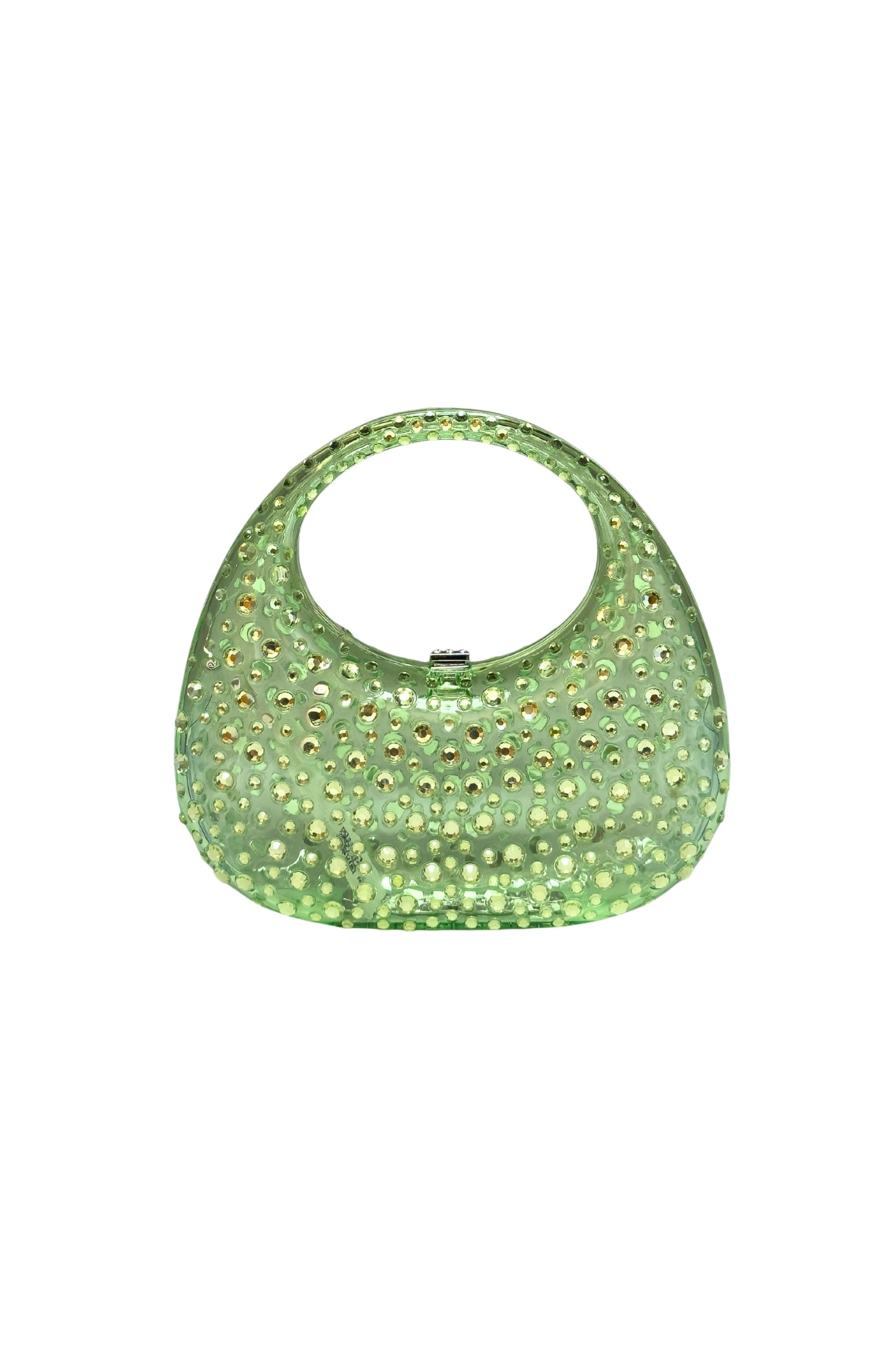 Transparent Green Bridal Crystal Handbag