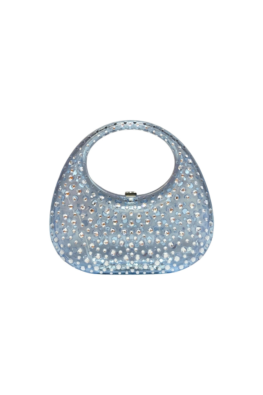 Transparent Blue Bridal Crystal Handbag