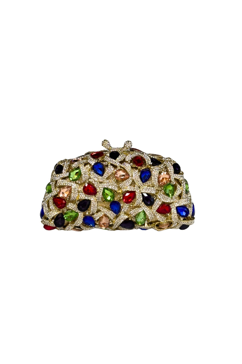 Multicolor Crystal Clutch - Evening Handbag