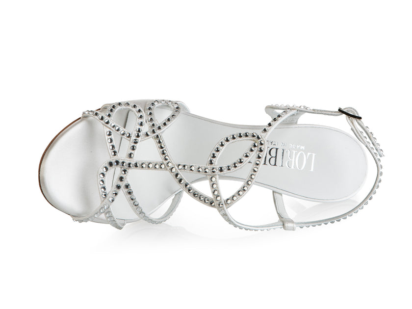 Studded White Leather Slingback Pumps