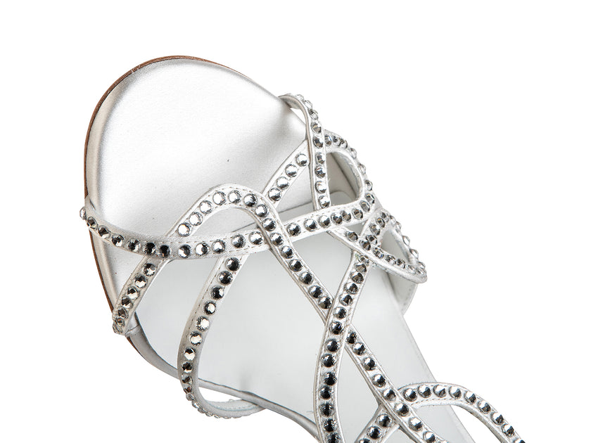 Studded White Leather Slingback Pumps